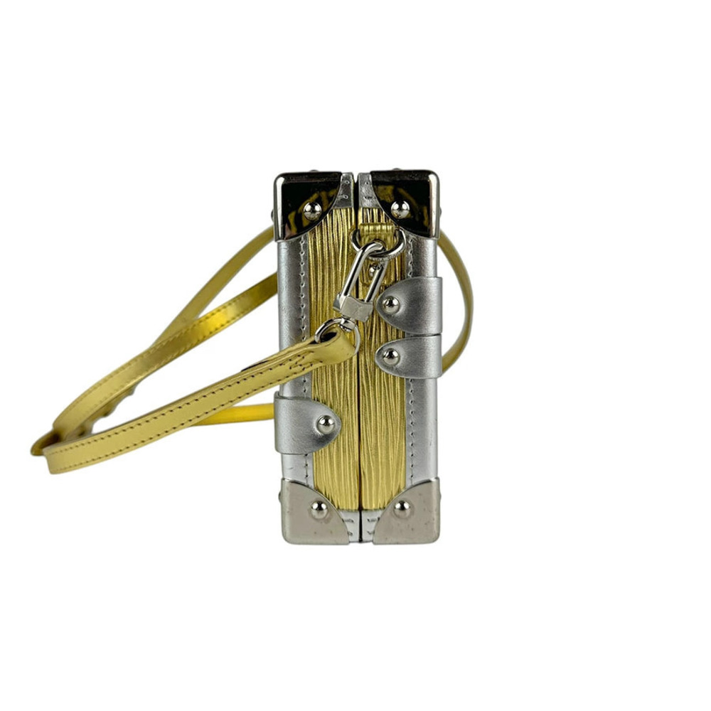 Louis Vuitton Bag Epi Malle Silver Gold Leather Shoulder Silver Gold